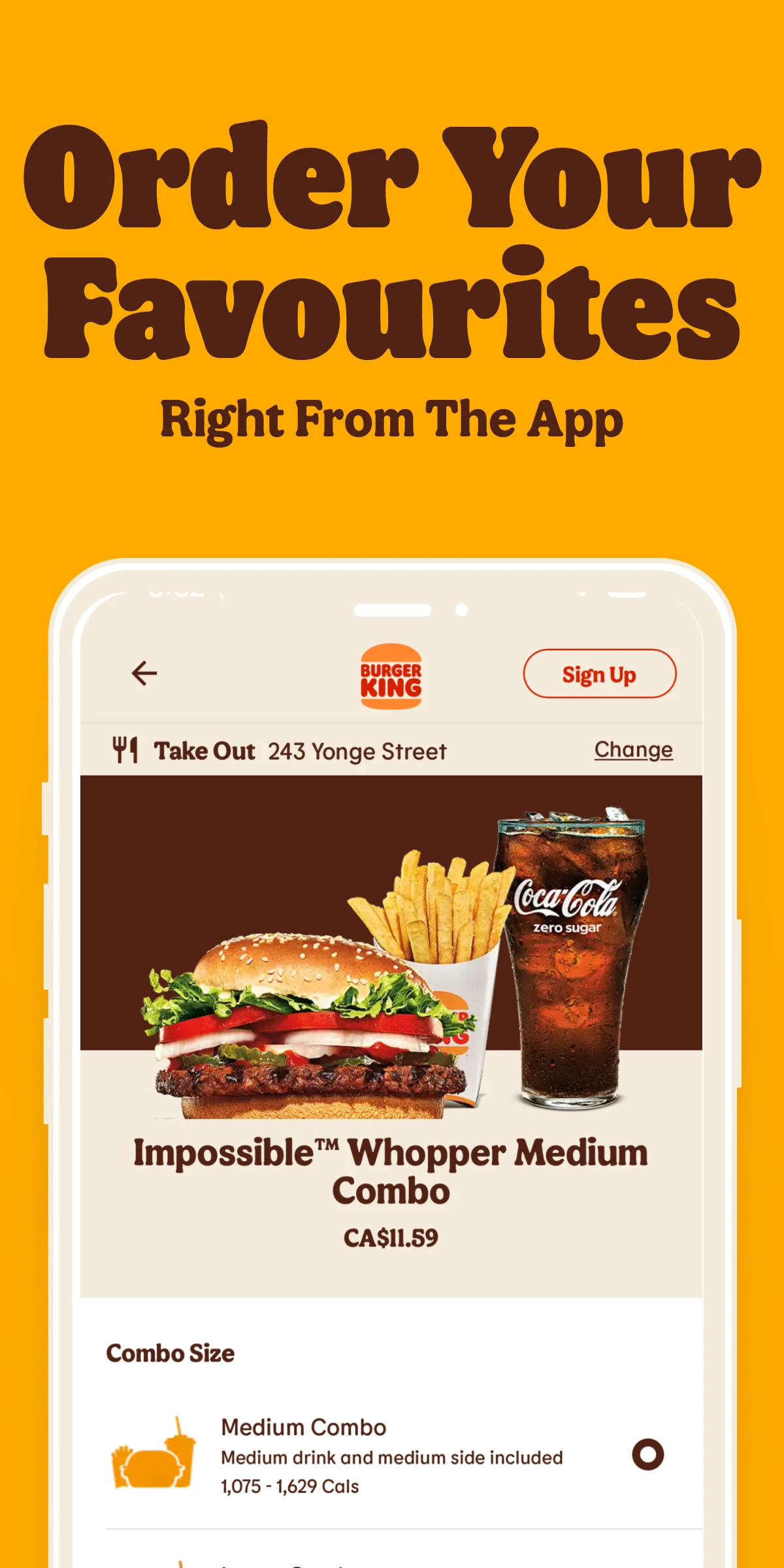 BURGER KING Canada screenshot